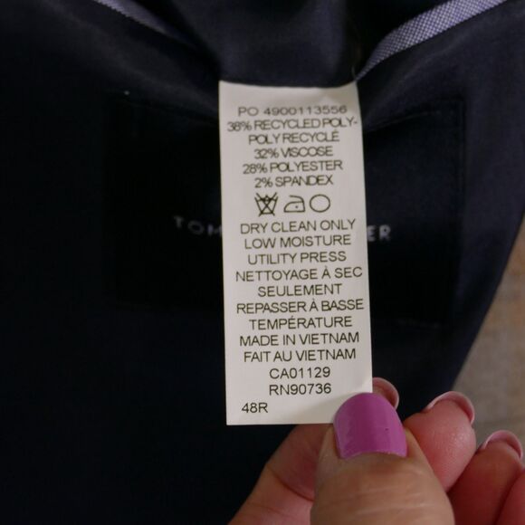 TOMMY HILFIGER Mens Sport Coat Blazer Mens 48R Beige Plaid - Picture 13 of 14